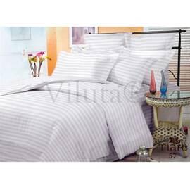 Постельное белье белый сатин-страйп 175х210 Вилюта, Размер: двуспальный 175х210, Основной цвет: белый