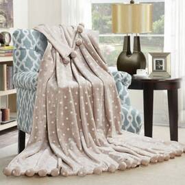 Плед Бубон шары 200х220 бежевый Love you