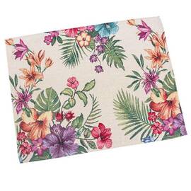 Серветка-підкладка під тарілку гобеленова Тропіки 34х44 (MARTE048-34) LiMaSo, Тип: сети та підтарільники, Основний колір: рожевий, Форма скатертини: прямокутна, Розмір: 34x44