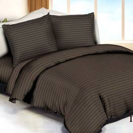 Постельное белье 77 сатин-страйп 2шт(143х210) Вилюта, Размер: семейный 2шт(145x210), Основной цвет: коричневый