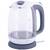 Чайник 1,7л электрический из боросиликатного стекла, бело-серый Kamille (1720G)