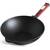 Сковорода чавунна WOK з дерев'яною ручкою Bordo та скляною кришкою 2,8 л 260х80 мм Brizoll (W26HP2-6), Колір: бордовий, Тип: сковорода вок, Форма: кругла, Діаметр (см): 26, зображення 3