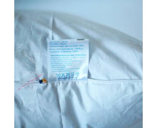 Подушка IGLEN 60х60 пух 100% в тику (60601G), Колір: білий, Розмір: 60x60, зображення 2