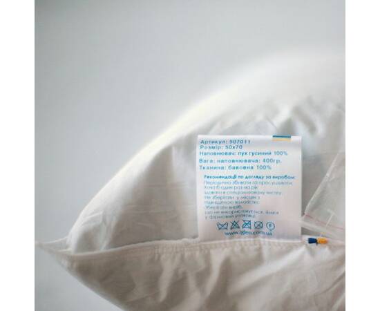 Подушка IGLEN облегченная 50х70 пух 100% в тике (507011G), изображение 2