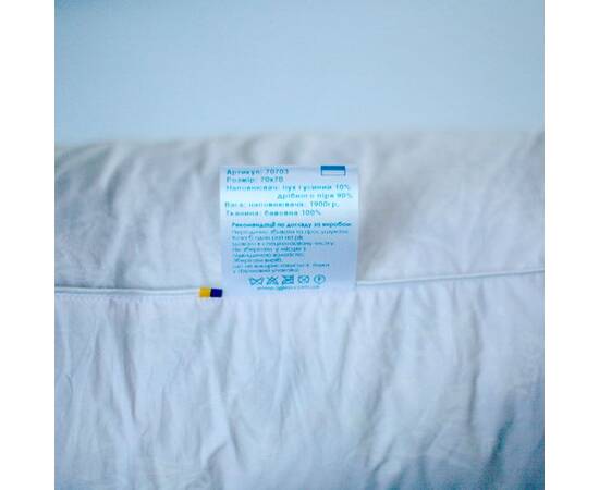 Подушка IGLEN 70х70 пух 10% (70703), Колір: білий, Розмір: 70x70, зображення 3