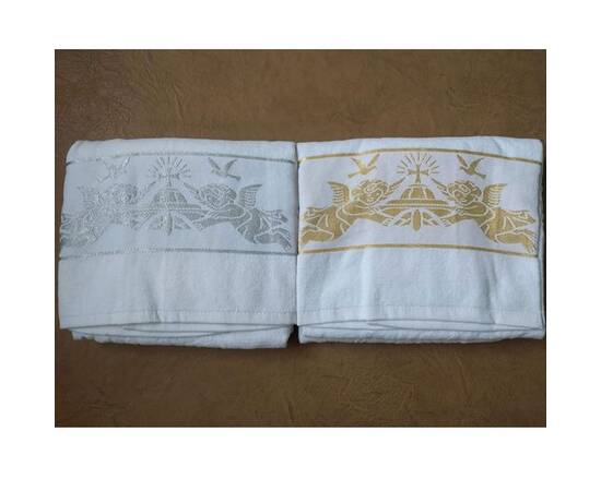 Крыжма для крестин Hanibaba хлопок 70х140 Ангелочки серебро