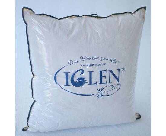 Подушка IGLEN (100% білий пух) 50х50 в тику (50501W), Колір: білий, Розмір: 50x50, зображення 2