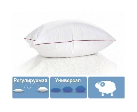 Подушка вовняна MirSon DeLuxe 129 універсальна 70x70 см (2200000006356), Колір: білий, Розмір: 70x70, зображення 3