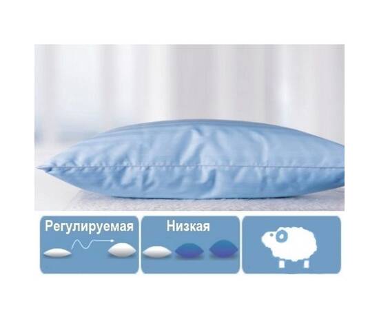 Подушка вовняна MirSon Valentino Premium 124 м'яка 70x70 см (2200000011022), Колір: блакитний, Розмір: 70x70, зображення 2