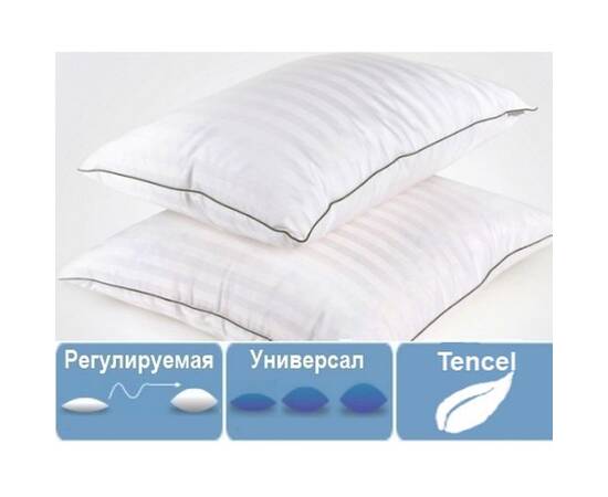 Подушка антиаллергенная MirSon Tencel Royal Pearl 0370 универсальная 60х60 см (2200000015044), Цвет: белый, Размер: 60x60, изображение 2