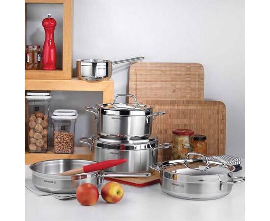 Каструля 18х10см 2,5л ALFA KORKMAZ (A1017), Тип: каструля, Об'єм: 2,5 л, Колір: срібний, зображення 2