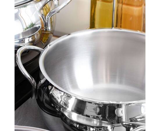 Каструля 24х12см 5,5л TOMBIK KORKMAZ (A1075), Тип: каструля, Об'єм: 5,5 л, Колір: срібний, зображення 2