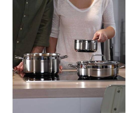 Каструля 26х13см 6,8 л ALFA KORKMAZ (A1025), Тип: каструля, Об'єм: 6,8 л, Колір: срібний, зображення 3