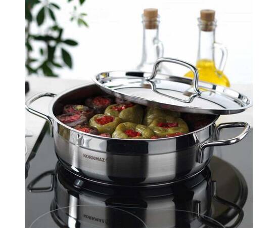 Каструля 26х8см 4,2 л ALFA KORKMAZ (A1024), Тип: каструля, Об'єм: 4,2 л, Колір: срібний, зображення 4