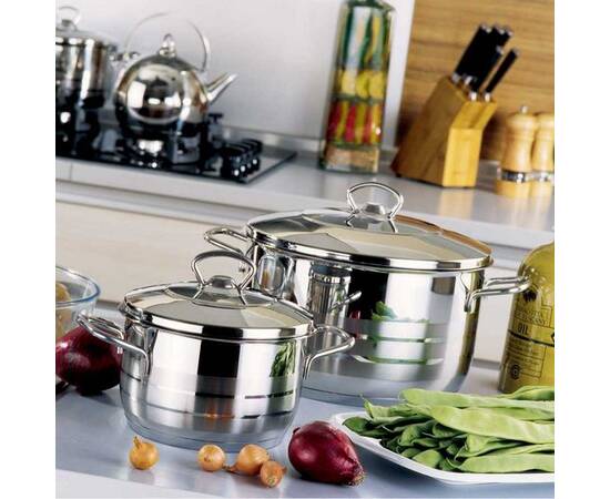 Каструля 36х22см 20л MEGA KORKMAZ (A1946), Тип: каструля, Об'єм: 20 л, Колір: срібний, зображення 2