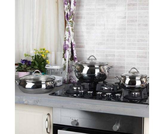 Сотейник 26х9см 5л TOMBIK KORKMAZ (A1078), Колір: срібний, Тип: сотейник, Форма: кругла, Діаметр (см): 26, зображення 3