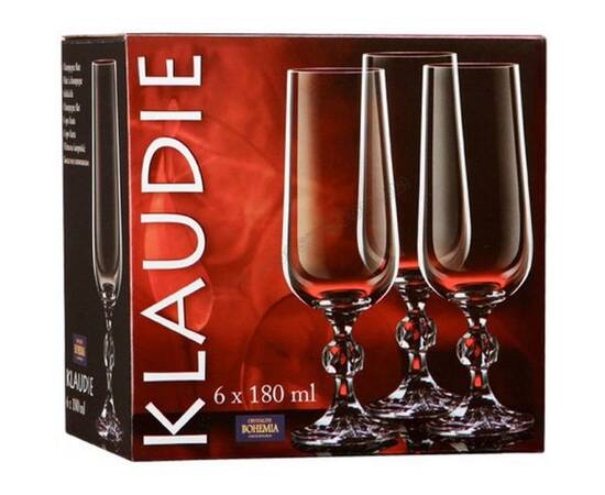 Келихи Klaudie 180мл для шампанського 6шт Bohemia (4S149/00000/180), зображення 2