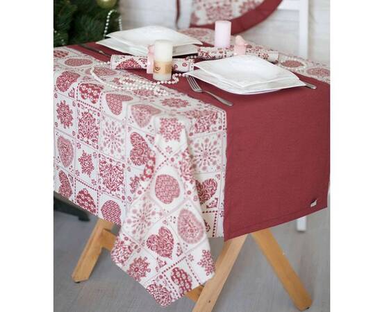 Скатерть Печворк бордо 136х180 Прованс, Тип: скатерти, Цвет: бордовый, Форма скатерти: прямоугольная, Размер: 136x180, изображение 2