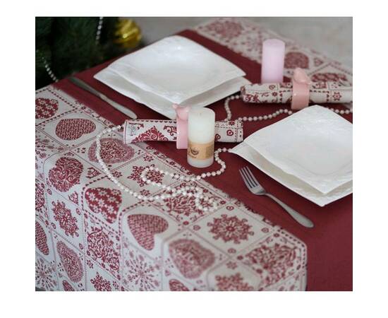 Скатерть Печворк бордо 136х180 Прованс, Тип: скатерти, Цвет: бордовый, Форма скатерти: прямоугольная, Размер: 136x180, изображение 3