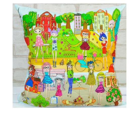 Подушка «Модницы» 50х50 Loskutini, изображение 2