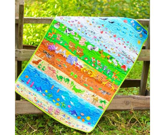 Эко покрывало-одеяло «В мире животных» 105х145 Loskutini, изображение 5