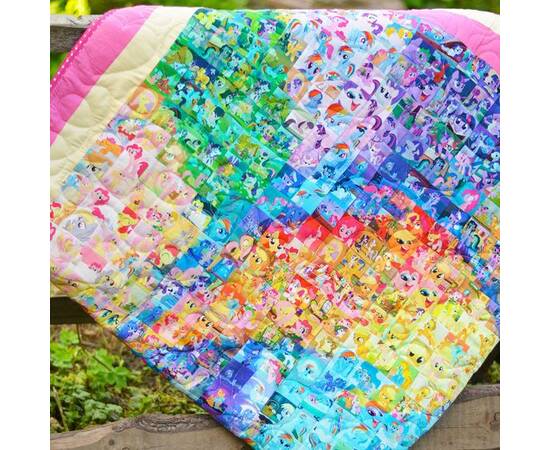 Еко покривало-ковдра «Поні Мозаїка» 145х185 Loskutini, зображення 3