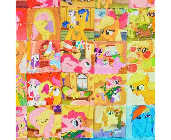 Еко покривало-ковдра «Поні Мозаїка» 145х185 Loskutini, зображення 5