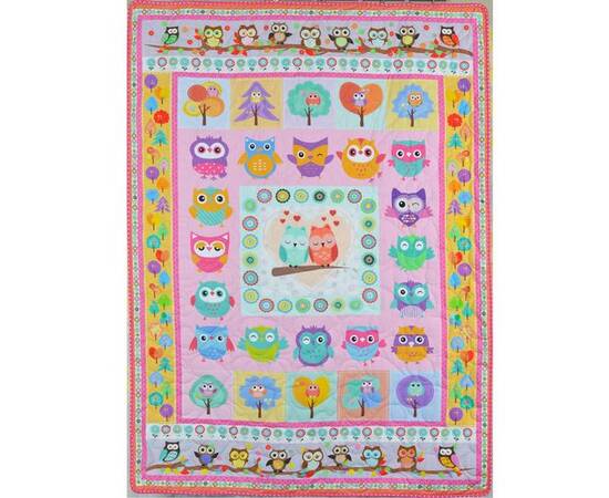 Эко покрывало-одеяло «Совушки» 105х145 Loskutini, изображение 2