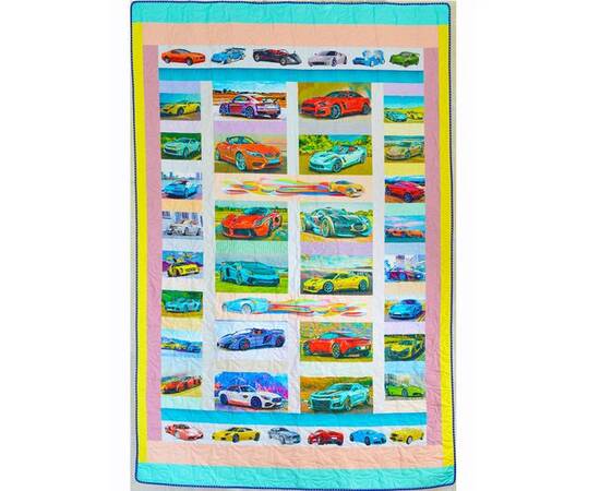 Еко покривало-ковдра «Суперкарс» 155х225 Loskutini, зображення 2