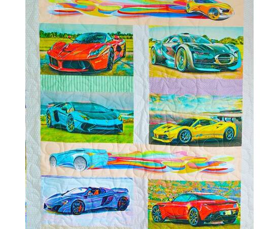 Еко покривало-ковдра «Суперкарс» 155х225 Loskutini, зображення 5