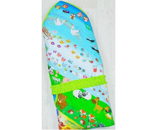 Конверт-одеяло на выписку «В мире животных» 35х75 (75х100) Loskutini, изображение 2