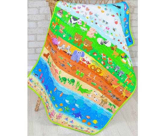 Конверт-одеяло на выписку «В мире животных» 35х75 (75х100) Loskutini, изображение 4