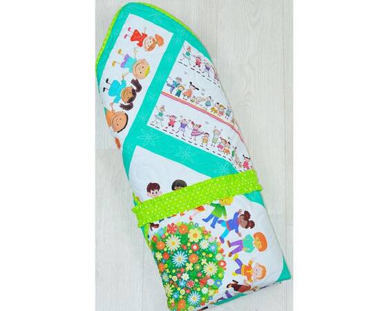 Конверт-одеяло на выписку «Счастливые детки» 35х75 (75х100) Loskutini, изображение 2