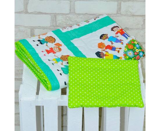 Конверт-одеяло на выписку «Счастливые детки» 35х75 (75х100) Loskutini, изображение 3