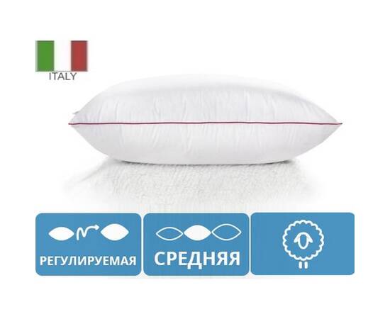Подушка шерстяная MirSon DeLuxe 128 средняя 40x60 см (2200000017215), Цвет: белый, Размер: 40x60, изображение 3