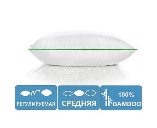 Подушка бамбукова MirSon Eco 0411 середня 40х60 см (2200000041302_40x60), Колір: білий, Розмір: 40x60, зображення 2