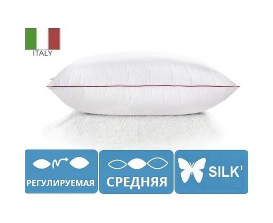 Подушка шовкова MirSon De luxe 0520 середня 40х60 см (2200000042064), Колір: білий, Розмір: 40x60, зображення 2