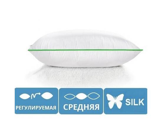 Подушка шовкова MirSon Eco 0514 середня 70х70 см (2200000042361), Колір: білий, Розмір: 70x70, зображення 2