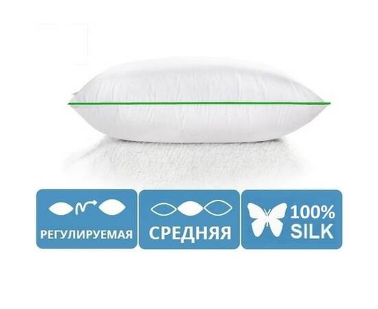 Подушка шовкова MirSon Eco 0534 середня 60х60 см (2200000135278), Колір: білий, Розмір: 60x60, зображення 2
