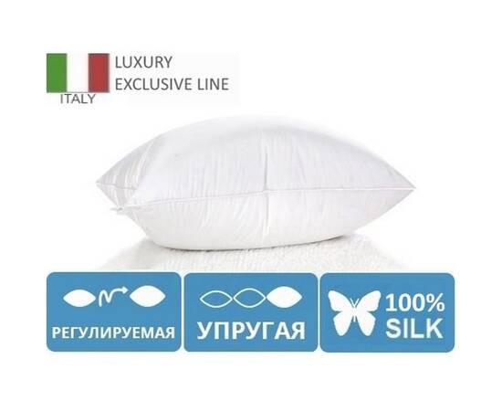 Подушка шовкова MirSon Luxury 0544 пружна 40x60 см (2200000135063), Колір: білий, Розмір: 40x60, зображення 3