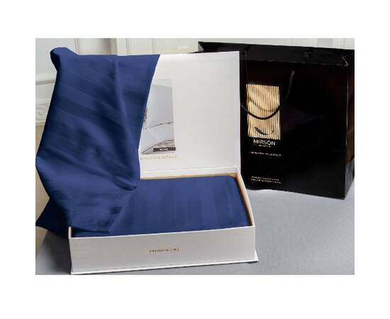 Постельное белье MirSon Сатинстрайп Blue Sea 200х220 (2200000019202), Размер: двуспальный евро 200х220, Основной цвет: синий, изображение 2