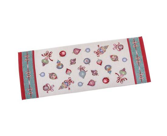 Наперон гобеленовий Ялинкові прикраси 37х100 LiMaSo (RUNNER336V-37), Тип: дорожки (раннеры), Цвет: зеленый, Форма скатерти: прямоугольная, Размер: 37x100, изображение 2