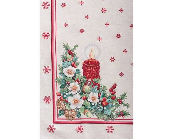 Скатертина гобеленова Різдвяна свічка 137х240 LiMaSo (RUNNER242-240)