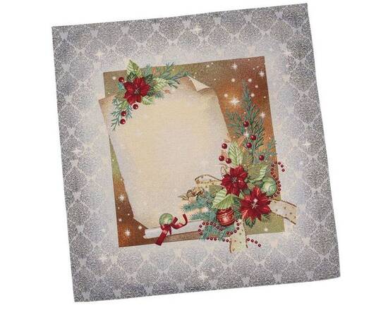 Скатертина гобеленова Святкова листівка 97х100 LiMaSo (RUNNER334G-100 (з золотою люре)