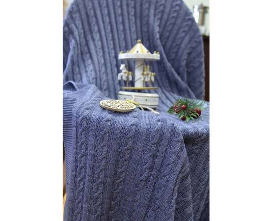 Наволочка 45х45 вязаная SOFT Косы Синій меланж (020) Прованс (011699), Цвет: синий, Тип: наволочки, Размер: 45x45, изображение 2