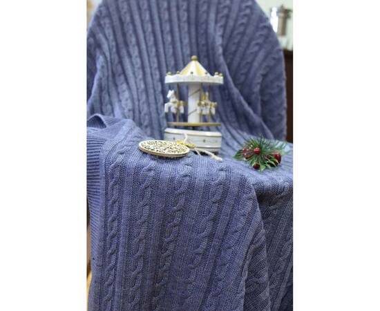 Плед 140х180 SOFT Коси синій меланж (020) Прованс (011682), Основний колір: синій, Розмір: 140x180, зображення 3