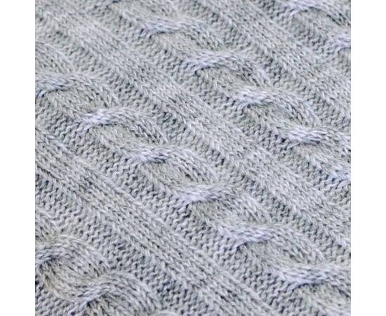 Плед 90х130 SOFT Косы Сірий (003) Прованс (011695), Цвет: серый, Размер: 90x130, изображение 2