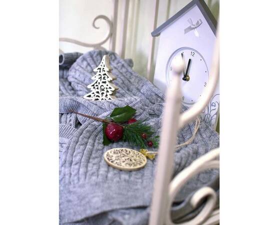 Плед 90х130 SOFT Косы Сірий (003) Прованс (011695), Цвет: серый, Размер: 90x130, изображение 3