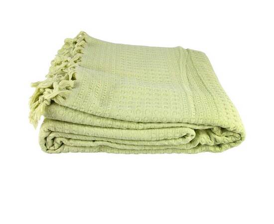 Покривало-плед IzziHome Checkers оливкове 220х240 (543882), Основний колір: оливковий, Розмір: 220x240, зображення 2