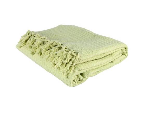 Покривало-плед IzziHome Checkers оливкове 220х240 (543882), Основний колір: оливковий, Розмір: 220x240, зображення 3